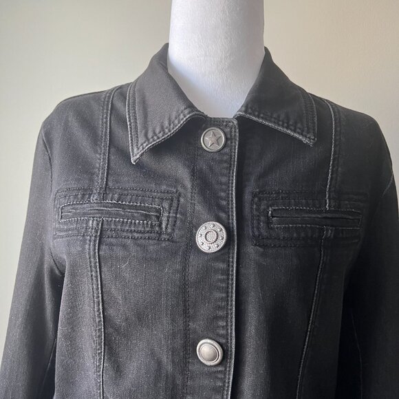 🖤FDJ French Dressing Denim Jacket - Unique Button Detail - Sz M - Picture 3 of 15